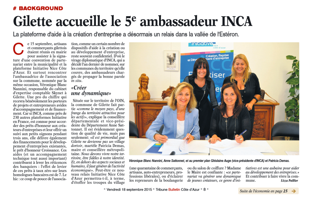 Skynet présente aux côtés d’Initiative Nice Côte d’Azur pour soutenir les entrepreneurs de la Vallée de l&rsquo;Estéron